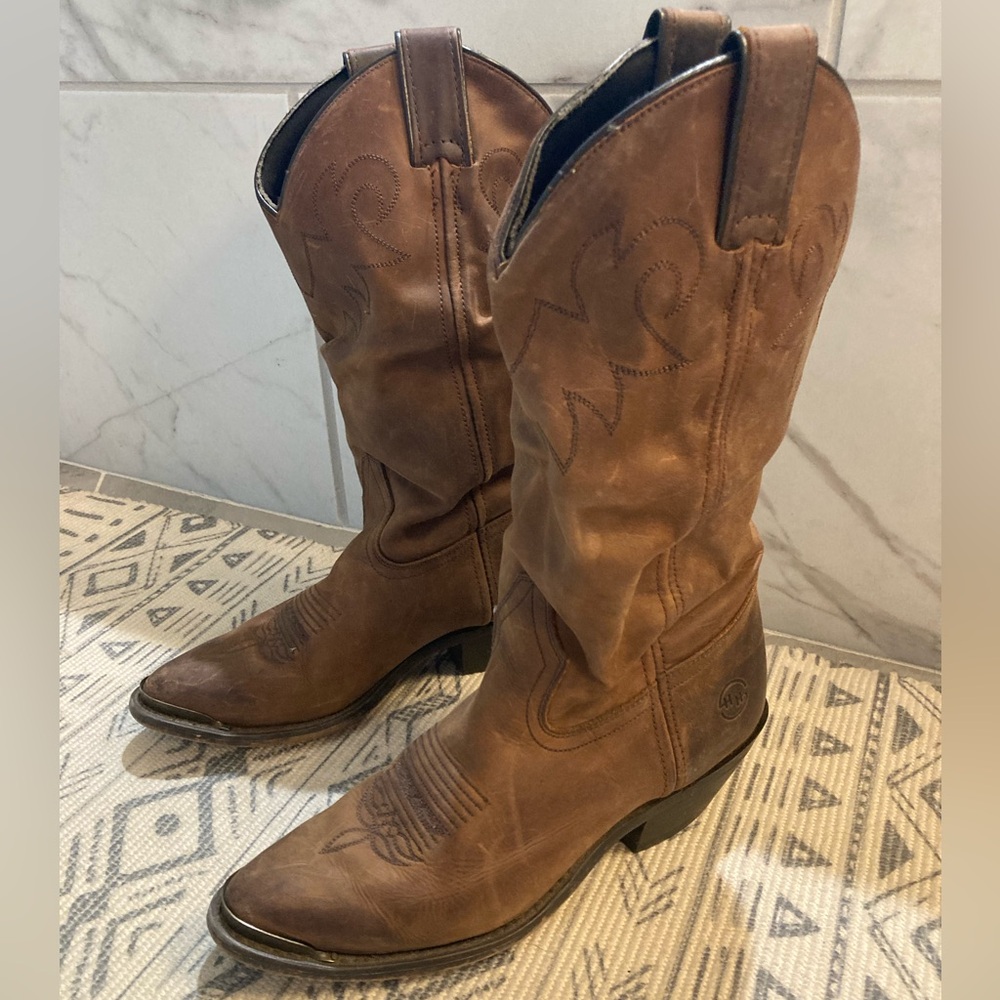 Double H Women’s Worn Leather Slouchy Cowboy Boots Western Size 6.5